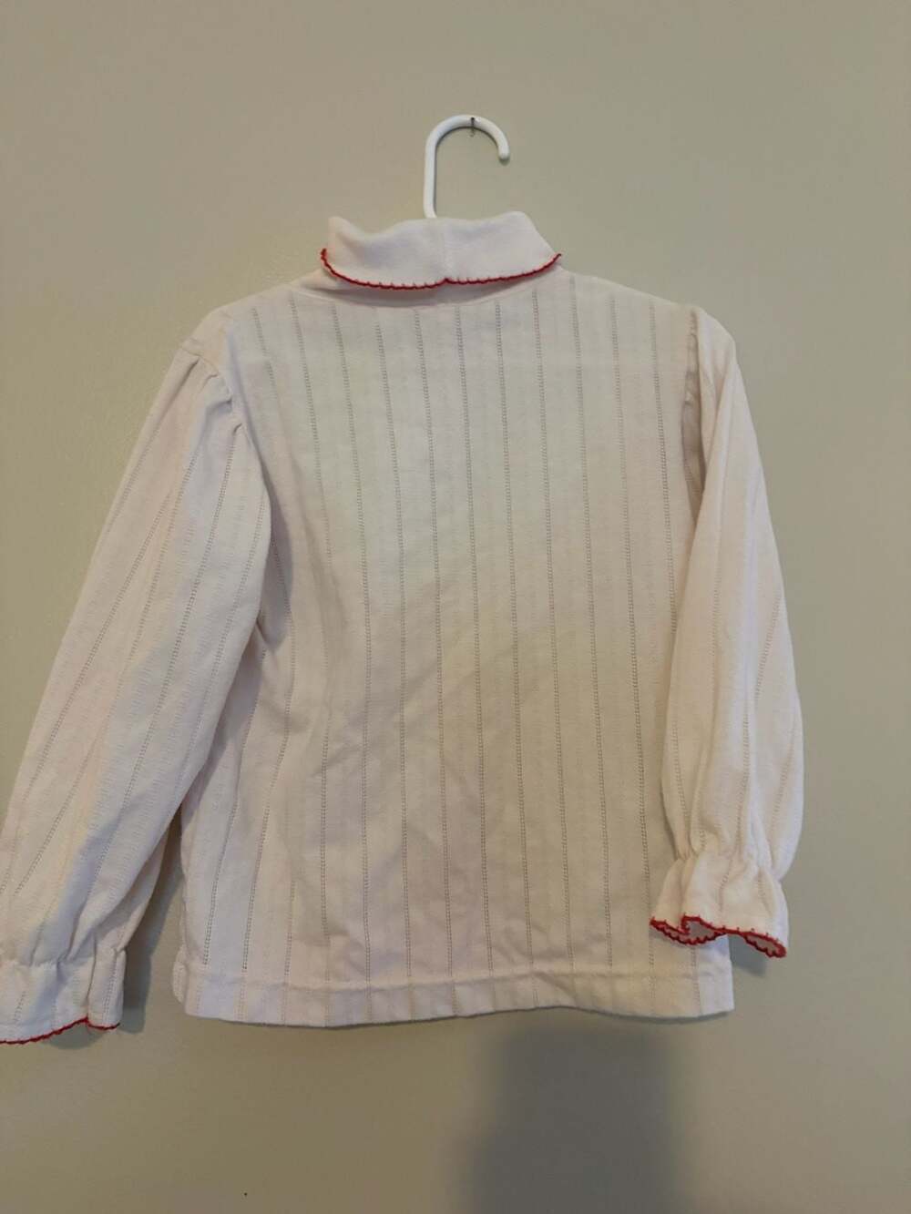 Hearts and Flowers Vintage White Pointelle Turtleneck Top Size 5/6 - Picture 4 of 7
